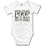 Daddy It 's Just Poop Be A Man Get In There Cute Baby OnesieコットンFunny Onesies カラー: ブラック