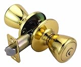 Design House 782755 Tulip 2-Way Latch Entry Door Knob, Adjustable Backset, Polished Brass Finish by 