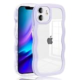 JOOBOY iPhone 12 iPhone 12 Pro 兼用 ケース クリア TPU 韓国 可愛い ウェーブ ソフト 滑り止め 薄型 軽量 耐衝撃 おしゃれ スマホケース ストラップホール付き アイフォン12/12プロ 用 カバー 透明 (ブルー, iPhone12/12Pro 6.1")