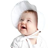 Huggalugs Baby GirlsホワイトEyelet Bowボンネット カラー: ホワイト