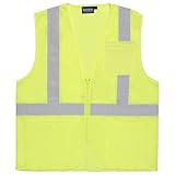 ERB 61649 S363P Class 2 Economy Mesh Safety Vest with Pockets, Lime, X-Large by ERB [並行輸入品]