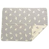 こどもと暮らしオリジナル ふんわり綿毛布ハーフケット バード スモーキーグレー