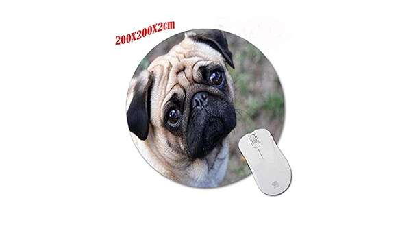 おかしい動物かわいいパグ壁紙アートプリントマウスパッド滑り止めラウンドマウスパッドマットマウスマット White Amazon Co Jp