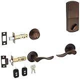MiLocks WFL-02OB Digital Deadbolt Door Lock and Passage Lever Handle Combo with Keyless Entry via Re