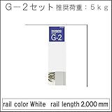 G2(レール+付属品)セット品 【タキヤ】 ピクチャーレール用 ホワイト:2mセット品 額掛 金具