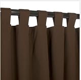 Outdoor Curtains CUR96BBS 54 in. x 96 in. Sunbrella Outdoor Curtain with Tabs - Bay Brown