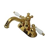 蛇口 混合水栓 スパウト回転 360° ゴールド(金) 三つ穴 4インチ専用 [奥行20×吐水口高8cm] INK-0303064HT