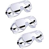 [MCZTO] ゴーグル 保護メガネ 花粉症ゴーグル 透明 軽量 曇り止め オーバーグラス 防塵マスク アイガード 作業用 安全ゴーグル (保護ゴーグル 3個)