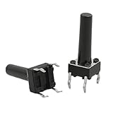 uxcell　タクトスイッチ　モーメンタリ　瞬間式　プッシュボタンスイッチ　100個入り　4ピン　100個入り　ブラック