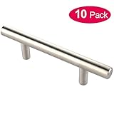 304 Stainless Steel Kitchen Door knobs Cabinet Hardware Euro Style Bar Handle Pull, 3" Hole Centers 