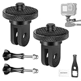 NEEWER アクションカメラマウントアダプター 1/4"-20ネジ付き アルミ合金変換 三脚マウントアダプター 固定ネジ コンパチブル X5/X4/X3/Hero 13/12/Osmo Action 5 Pro/4/3 GP-81