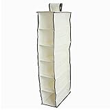 top-max Hangingシェルフ6シェルフワードローブOrganizer Hangersベージュのセーター服ストレージクローゼット寝室保育園部屋