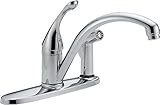 Delta 340-WE-DST Collins Single Handle Water-Efficient Kitchen Faucet with Integral Spray, Chrome [並