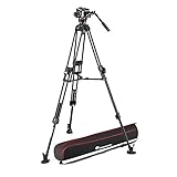 Manfrotto 504X 液体ビデオヘッド アルミニウム645 高速ツインビデオ三脚キット 高速三脚とビデオヘッド付き デジタル一眼レフカメラ ビデオグラマー 耐荷重26ポンド