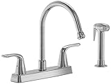 Parmir Water Systems SSK-2512 Four Hole Double Handle Kitchen Faucet, Brushed Steel [並行輸入品]
