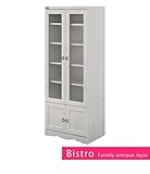 食器棚 白 クロスガラスがアクセント カップボード 15060 ホワイト