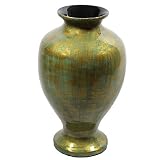 Essential D?cor Entrada Collection Lacquer Bamboo Vase, 18.9 by 11.8-Inch, Copper Green [並行輸入品]