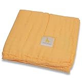 Fabric Plus 夢みるどうぶつえんガーゼケット あんずいろキリン 85×105cm 綿100% 日本製