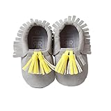 FEITONGベビーキッズタッセルソフトソールレザーシューズ幼児ガール幼児靴 2.5 M US Infant グレイ FEITONG66