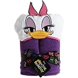 Disney Daisy Duckフード付きバスタオル – Embroided Face with Bow