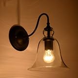 LIGHTESS ブラケットライト 北欧 ガラスライト レトロ 照明器具 アンティーク調 おしゃれ 玄関ライト 壁掛けライト ダウン型　E26口金 電球無し