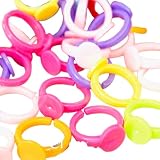 プラスチック指輪土台パーツ ハンドメイド 資材 ゆびわ アクセサリー pt-1077 (カラフル)