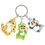 [ティーズファクトリー] しんちゃん３チャームキーホルダー変身／ねこ・かえる・ぱんだ