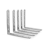 URBEST　アングルブラケット　棚受け金具　ヘビーデューティー　4.92 　ステンレス鋼　90度　強力な積載容量　シェルフ　壁掛け　サポートジョイントファスナー　5個