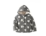 Mycu ベビー服 コート子供服 女の子 赤ちゃん服 秋冬 スター ジャンパー フード付き ジャケット アウター 厚手 長袖 暖かい 上着