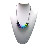 Adelily Nontoxic Nursing & Teething Necklace: Silicone Multicolor Beads in Cool Colors [並行輸入品]