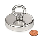Beマグネット350ポンドPulling Force ( 158kg )スーパー強力なラウンドネオジムマグネット皿穴とEyebolt、直径2.95インチ( 75 mm ) X厚さの0.70インチ( 1