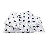 Bacati Stars Muslin 3 Piece Toddler Bedding Sheet Set, Navy by Bacati