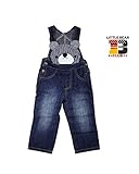 【子供服】 Little Bear Club (リトルベアークラブ) くまちゃんデニムオーバーオール 80cm～100cm N55077