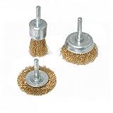 Silverline Brassed Steel Wire Wheel & Cup Brush Set 3pce 3pce