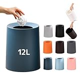 ゴミ箱 おしゃれ ゴミ袋が見えない 丸型 卓上 ビニール袋隠す 1.5L/8L/12L シンプル リビング キッチン 洗面所 オフィス ごみ箱 ごみばこ フタなし ルクレール 2重構造 フタなしゴミ箱 (グリーン, 12L)