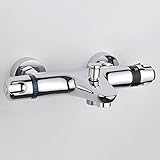 Hiendure ブラス真鍮 クローム・ペインティッド 仕上げ 2ハンドル 用壁付け混合水栓 洗面所用水栓