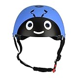 (フィーショー)FEESHOW ヘルメット 子供用 キッズヘルメット 超軽量 アジャスター付き スケートボード ストライダーなど適用 可愛いてんとう虫 ブルー Free