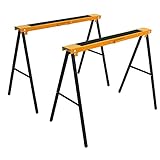 ソーホース 折りたたみ 黄 2台1組 工作台 作業台 天板幅約995mm 天板奥行約100mm 高さ約770mm 耐荷重約50kg DIY 日曜大工 裁断 切断 簡易作業台 木工作業台 作業馬 作業机 ワークテーブル テーブル コンパクト 折り畳み ホビー イエロー sawhorset01yel