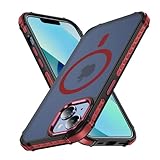 【米軍規格・MagSafe対応】 iPhone 14 ケース メタルボタン 半透明 MagSafe対応 iphone14 カバー マグネット搭載 アイフォン 14 用 カバー 耐衝撃 マット感 スマホケース 黄ばみなし PinLiSheng(レッド, iPhone 14)