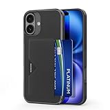 【ミニマリストには高】スマホケース iPhone 16対応 カバー カード収納 上質な手触り アイフォン 16 背面カード収納 カバー 耐衝撃 軽量 薄型 ICカード収納 P-card スマホケースマホカバー 背面カードポケット(iP16 、ブラック)