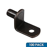 Rokハードウェア1 / 4 " L字型サポート家具キャビネットクローゼットシェルフブラケットペグ穴付き、アンティーク銅、100パック