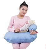 (リトルスワロー） LtSw 多機能 授乳用クッション 腰枕 抱き枕 ママ 赤ちゃん 楽楽 パパも育児に参加 (ブルー)