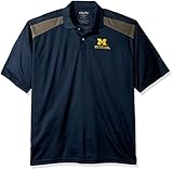 NCAA Michigan WolverinesメンズCTRロゴポロシャツ、Large、ネイビー/チャコール
