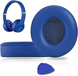 SoloWIT イヤーパッド イヤークッション Beats Solo2 & Solo3 Wireless (B0534/A1796) 用 交換パッド ヘッドホンパッド 遮音 メモリフォーム (青)