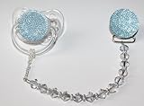 Blue Swarovky Crystal ONLY Pacifier Clip (CSGB) by Crystal Dream