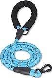 Wagoo 犬 リード 持ちやすい スポンジハンドル 丈夫 ロープ 1.5m 小型犬 中型犬 大型犬用リード しつけ 訓練 伸縮 (太さ0.8cm/S, スカイブルー)