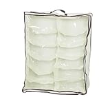 不織布折りたたみ12スロット収納オーガナイザーケースバッグシューズホルダーベージュ