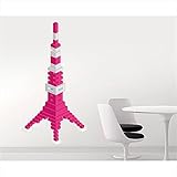 東京ステッカー　高級ウォールステッカー　キッズ　ブロック・タワー　Sサイズ　＊TS0020-ES パープル 『おしゃれ かわいい』　『壁　シール』