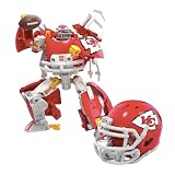 トランスフォーマー NFL カンザスシティ・チーフス KC-59 5.5インチ アクションフィギュア ロボットからヘルメットに変更 フットボールおもちゃ 対象年齢8歳以上