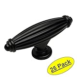 Cosmas ® 7121 FBフラットブラック国スタイルキャビネットハードウェアリブ編みノブ – 2 – 9 / 16 " Inch Long x 11 / 16 " Wide – 25パック